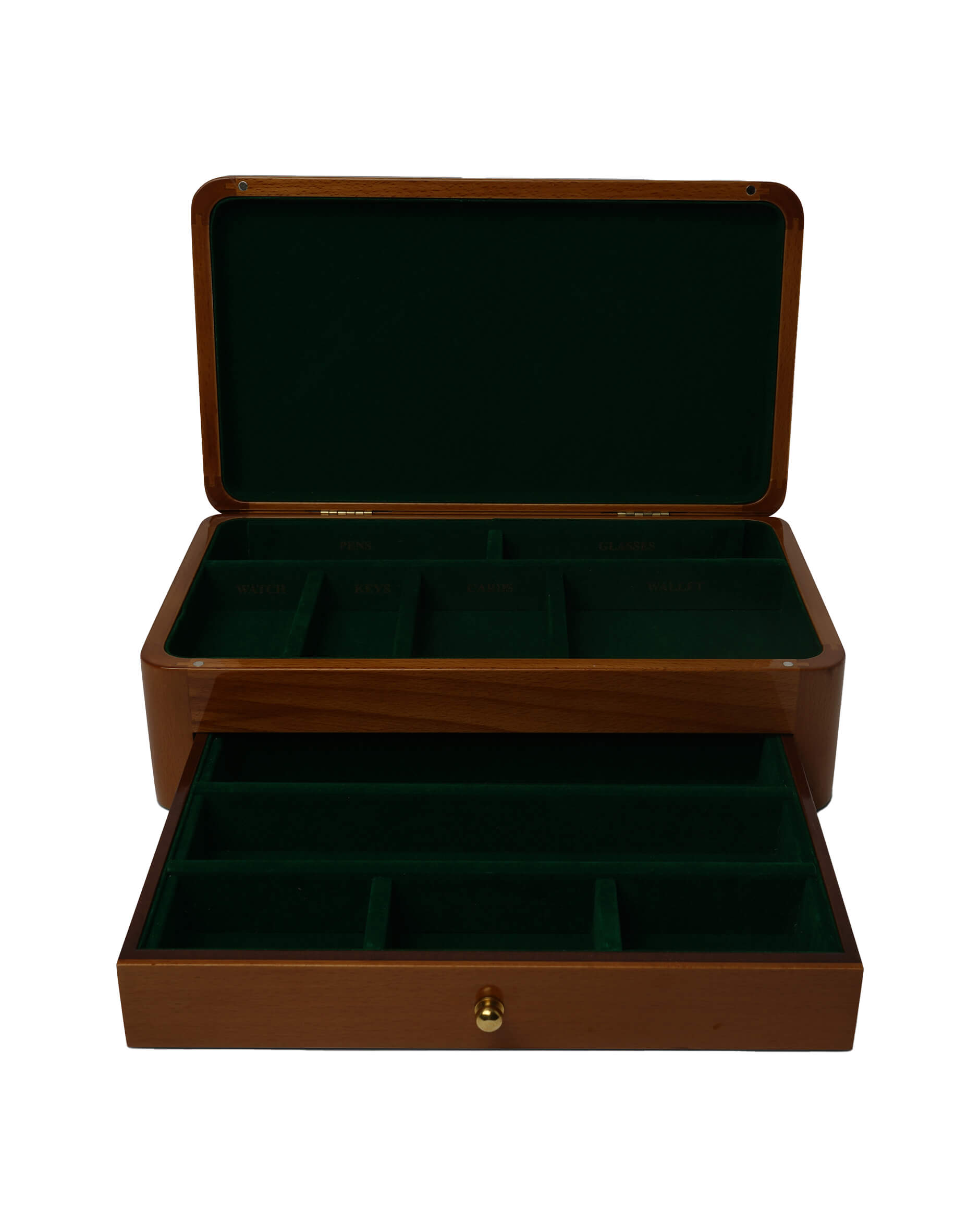 Världskarta smyckeskrin brun L