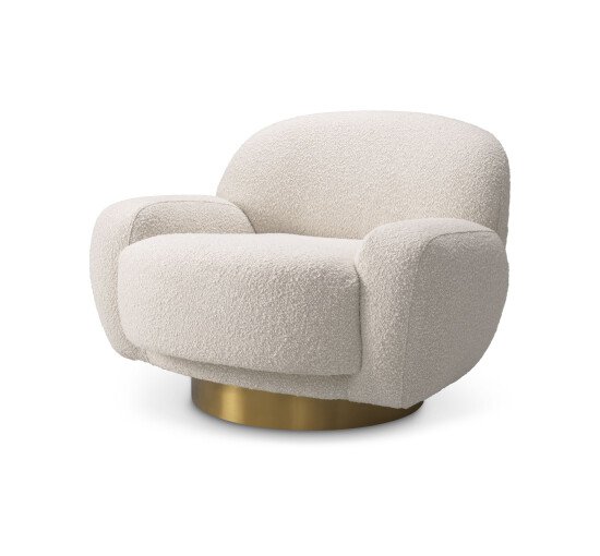 Bouclé cream - Swivel Chair Udine