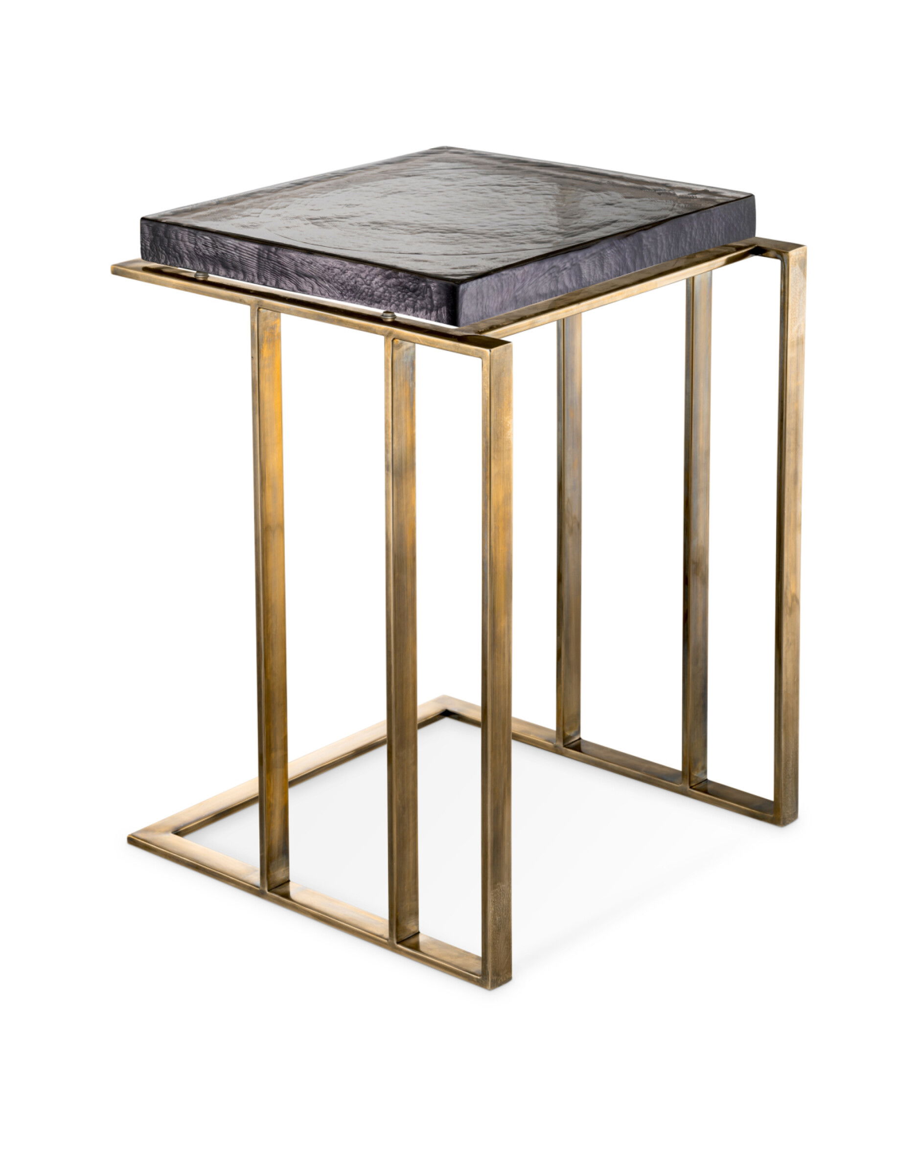 Crescent sidobord antik mässing