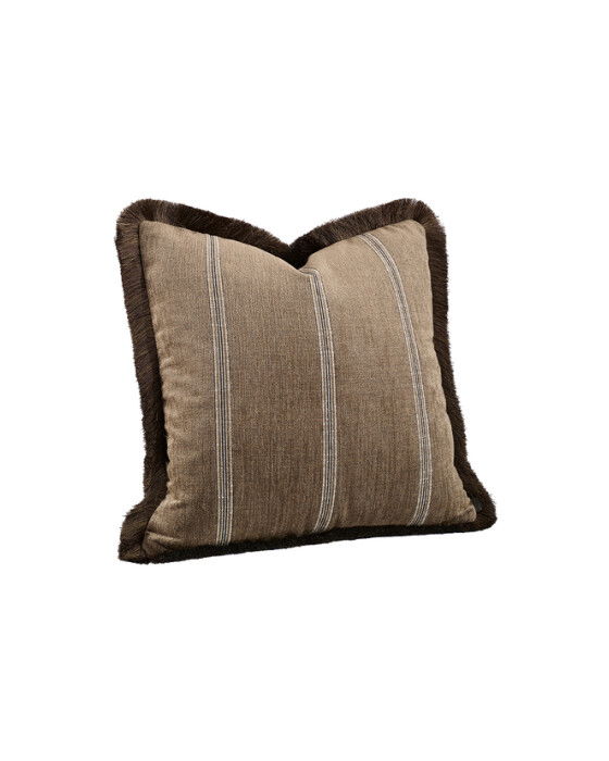 Serena pudebetræk frynser stripe chestnut