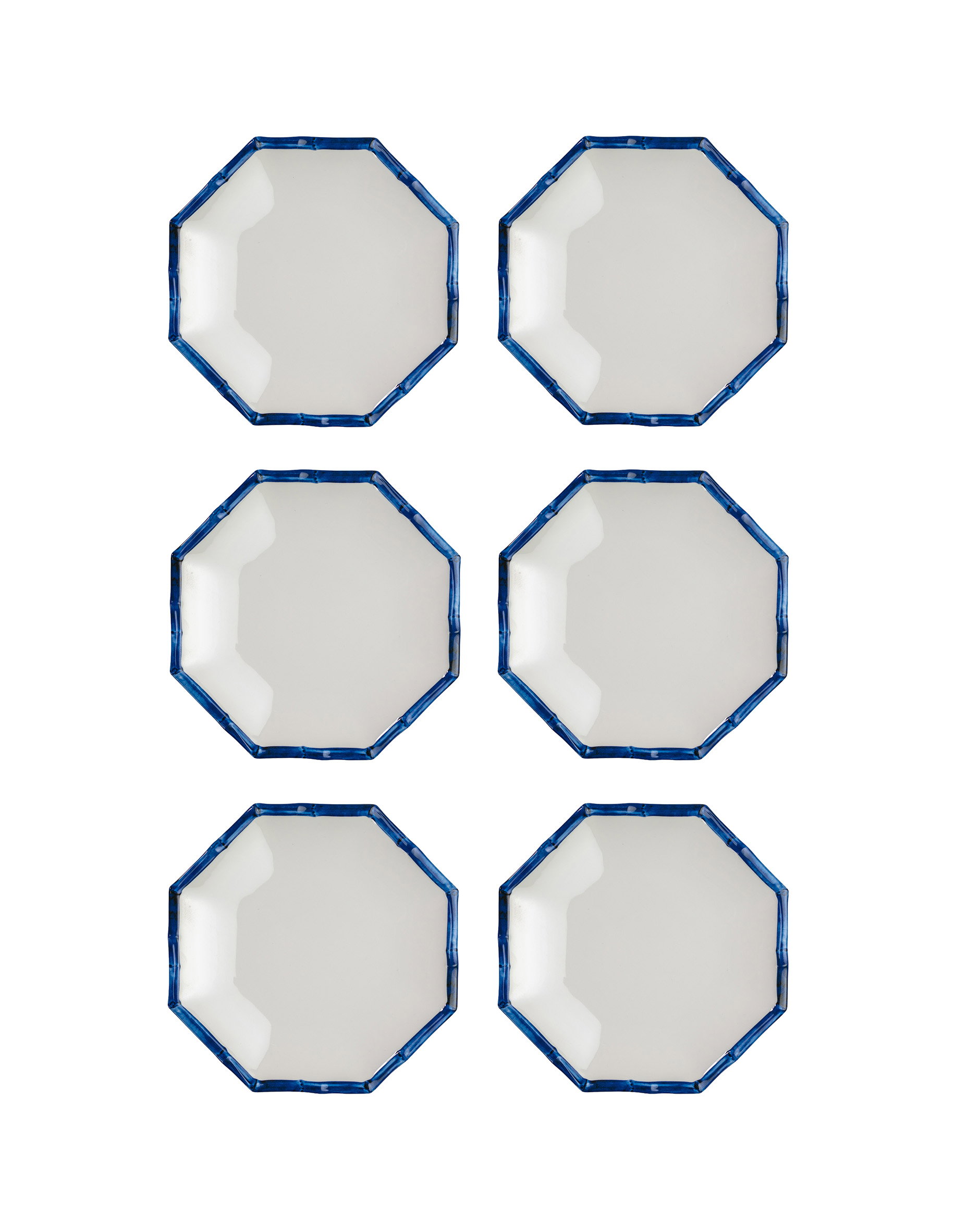 Bleu Jardin assiett oktagon melamin