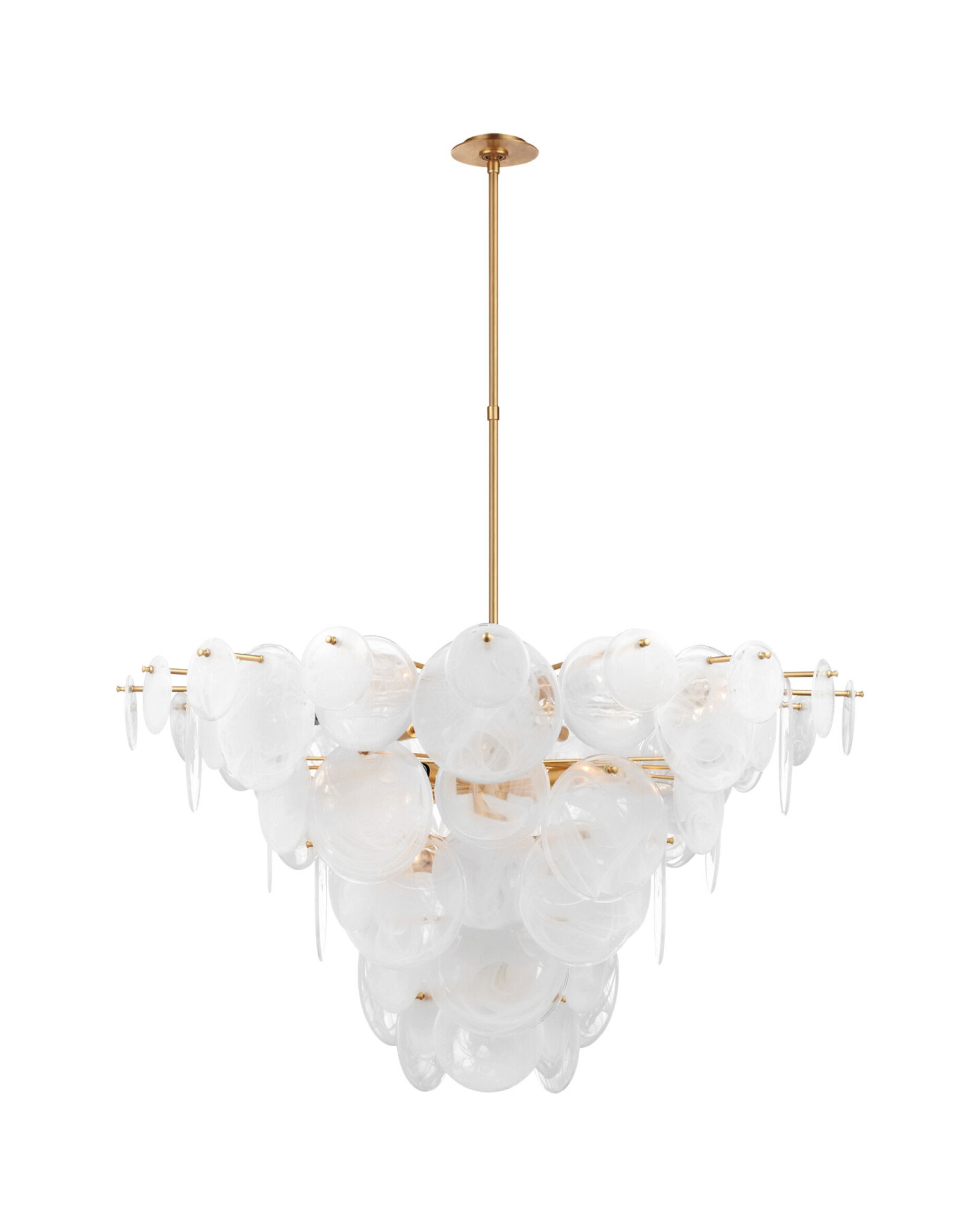 Loire takkrona guld/vitt glas XL