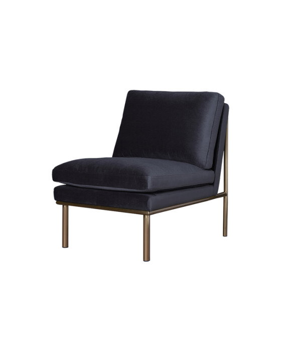 April loungefåtölj black pearl/mässing OUTLET | Outlet - Möbler | Möbelexperten