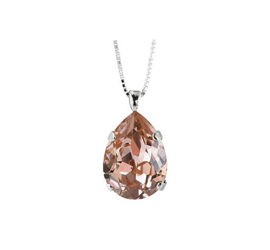 null - Classic Drop Necklace Crystal Rhodium