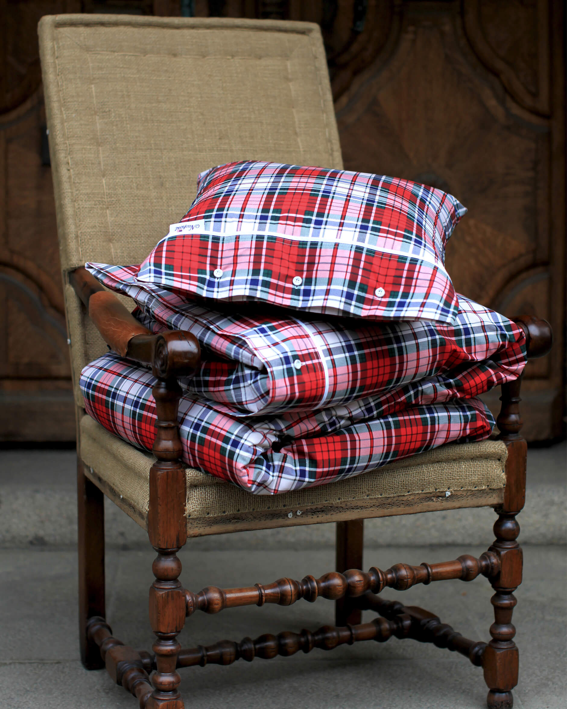 Vail checked duvet cover set