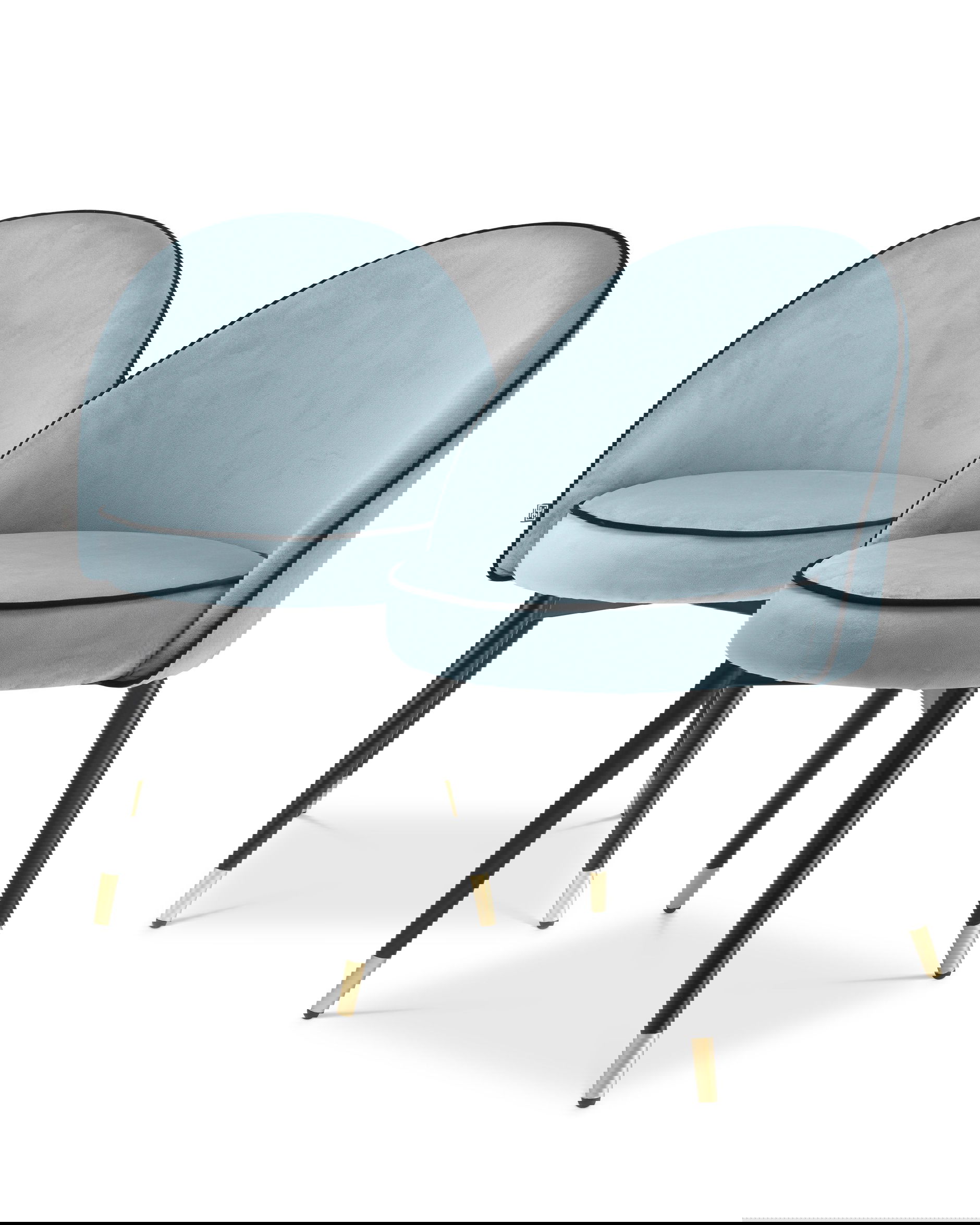 Cooper matstol savona blue velvet 2-set