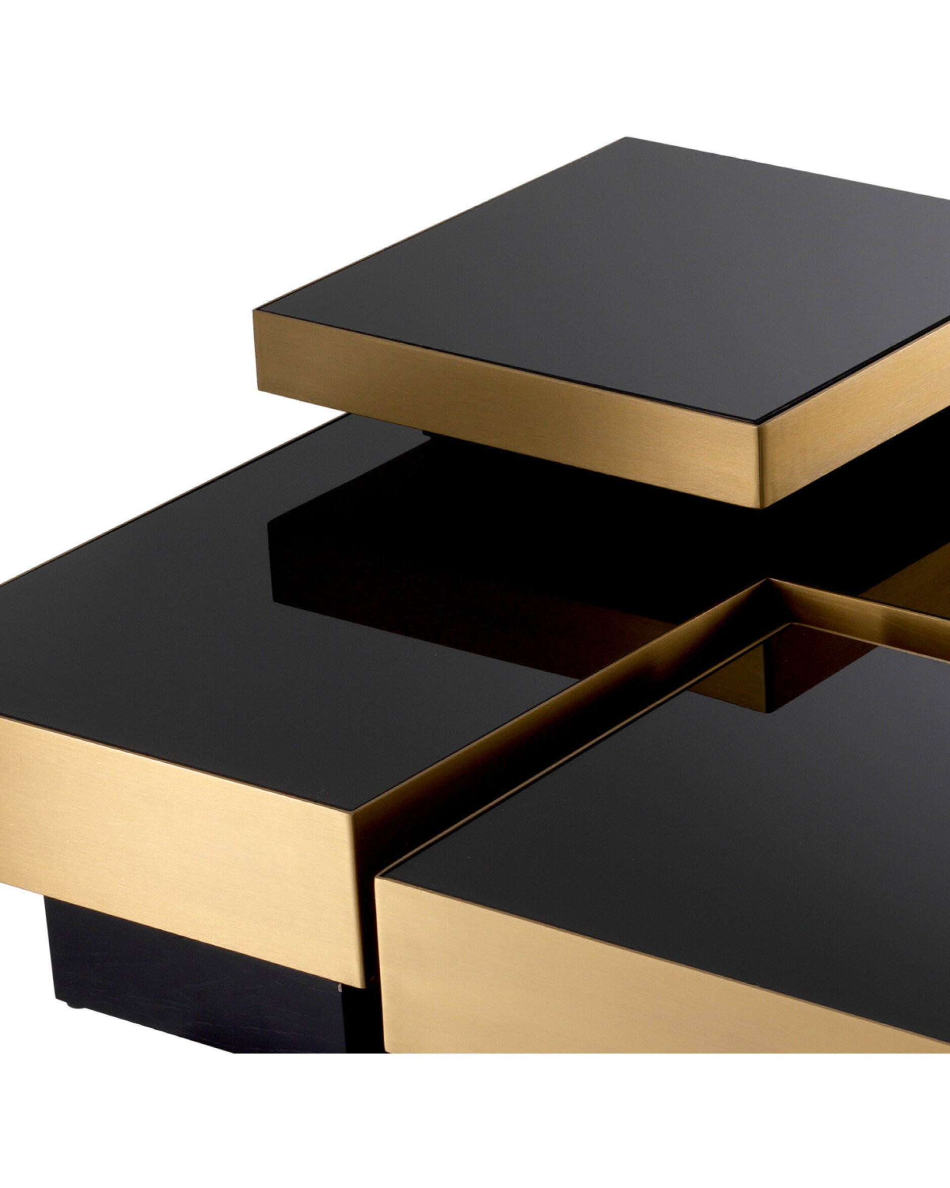 Nio black coffee table set, 4-piece