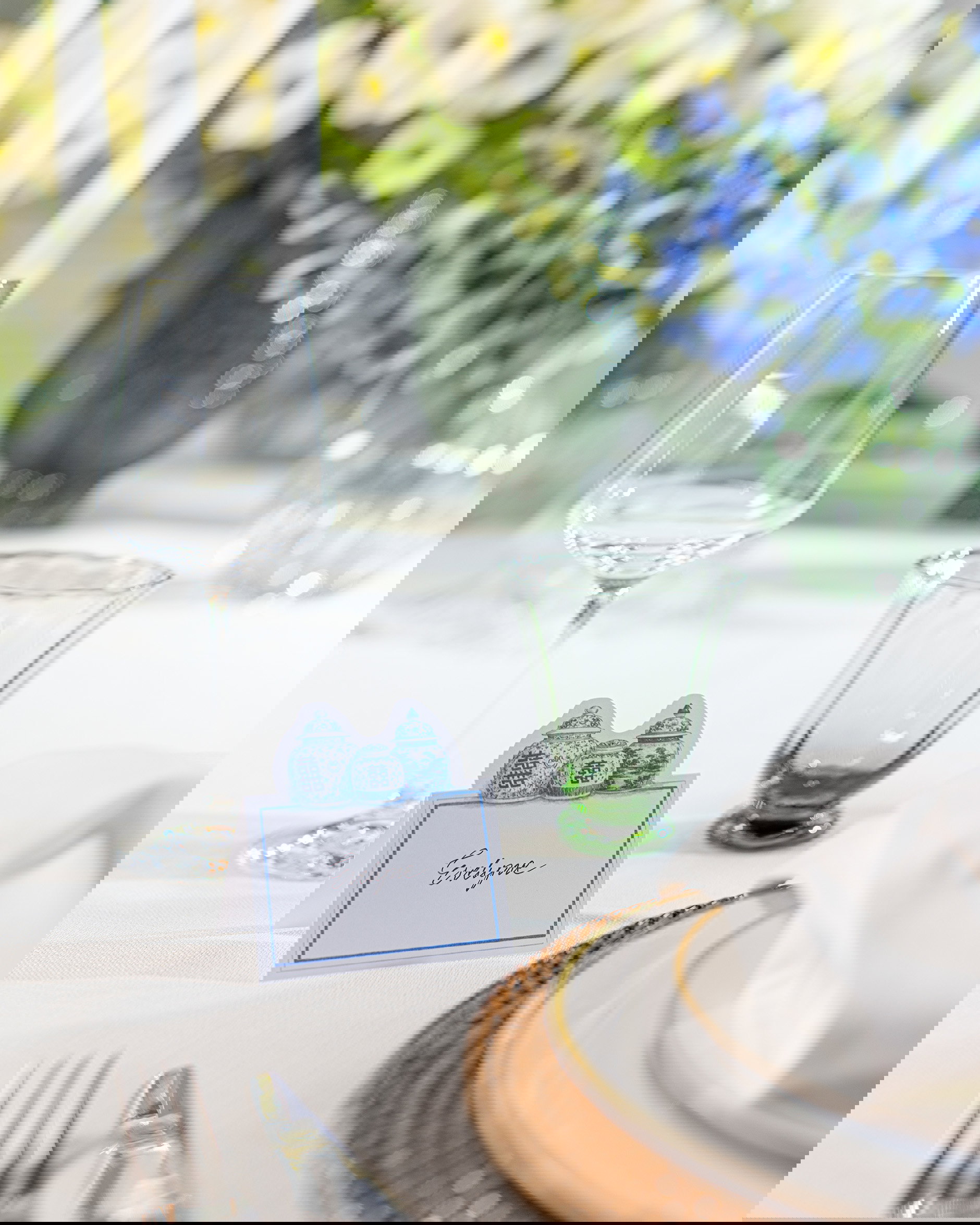 Porcelain Blue naamkaartjes 8-pack