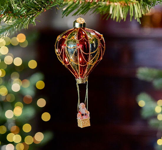 null - Bingham Hot Air Balloon Ornament Gold