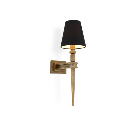 Brass/black shade - Waterloo Wall Lamp Brass