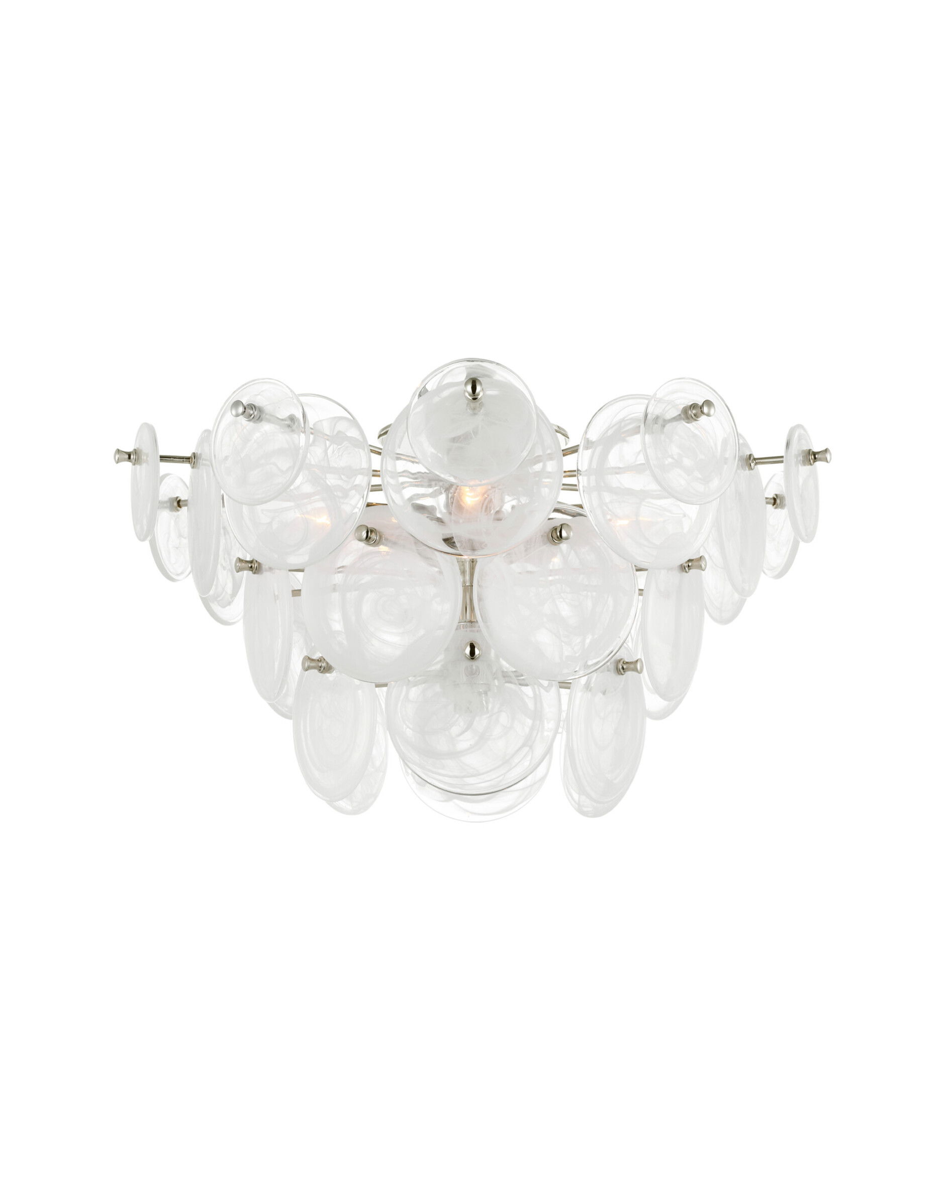 Loire Tiered Flush Mount Polished Nickel/White Glass L