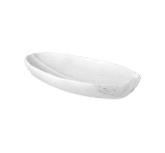 White marble - Loulou tray brown marble