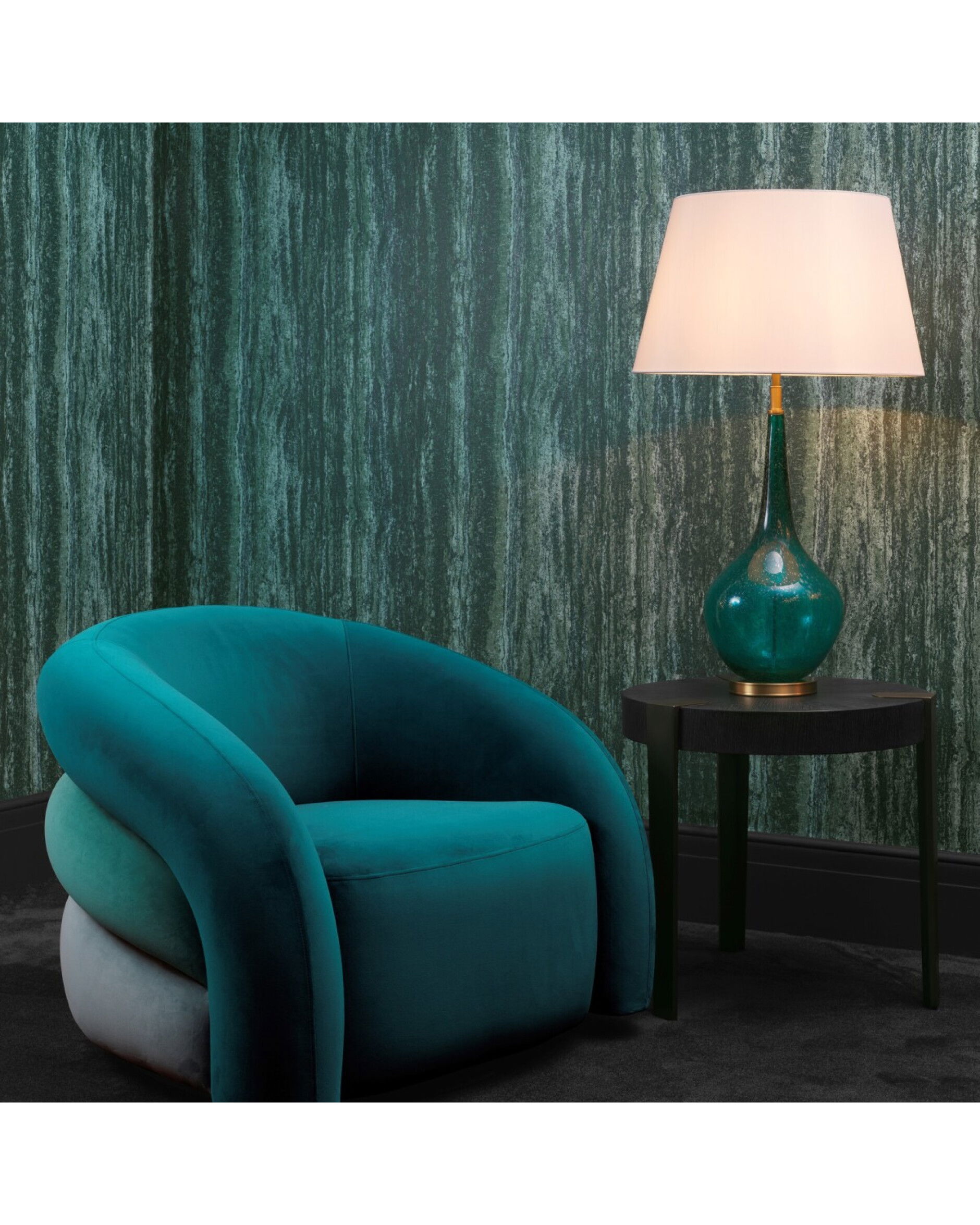 Novelle fåtölj savona sea green velvet