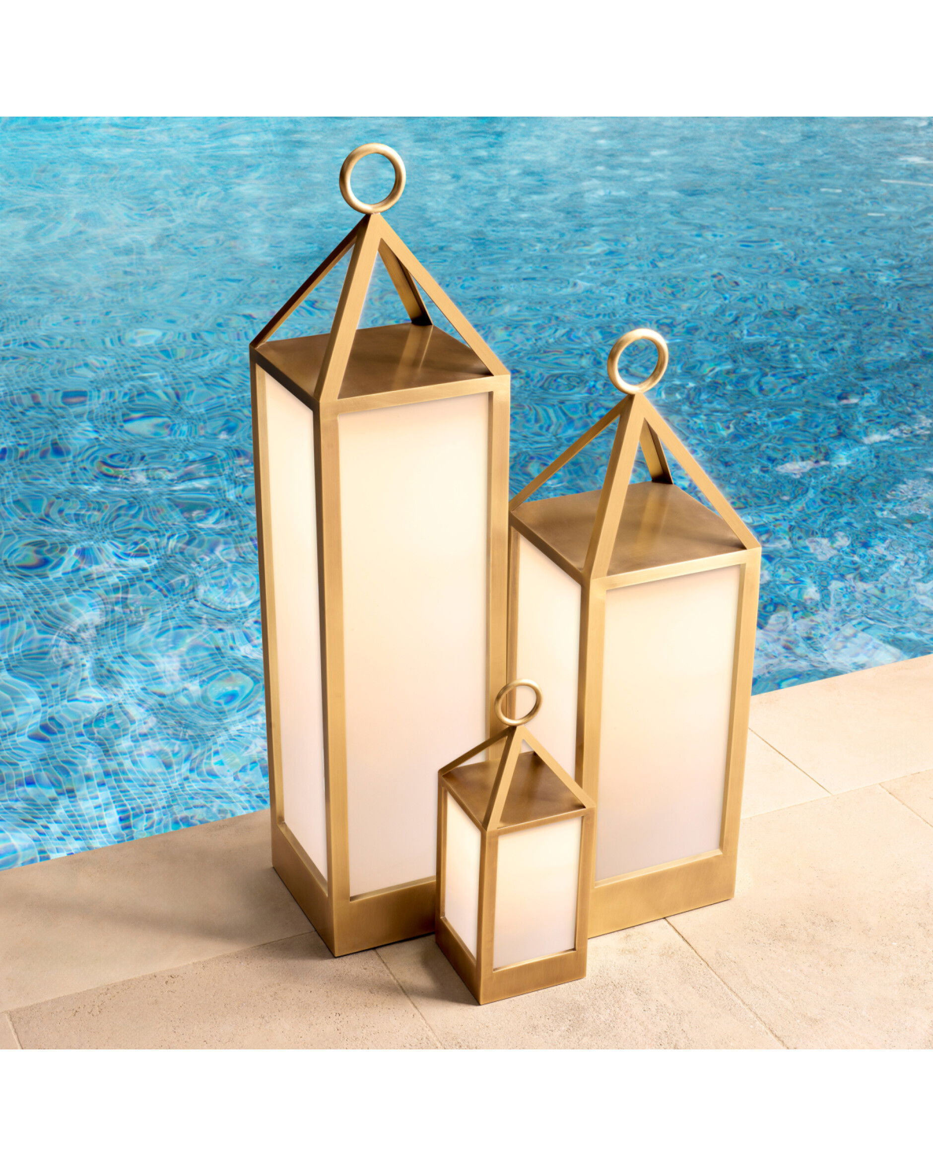 Riserva golvlampa antik mässing L