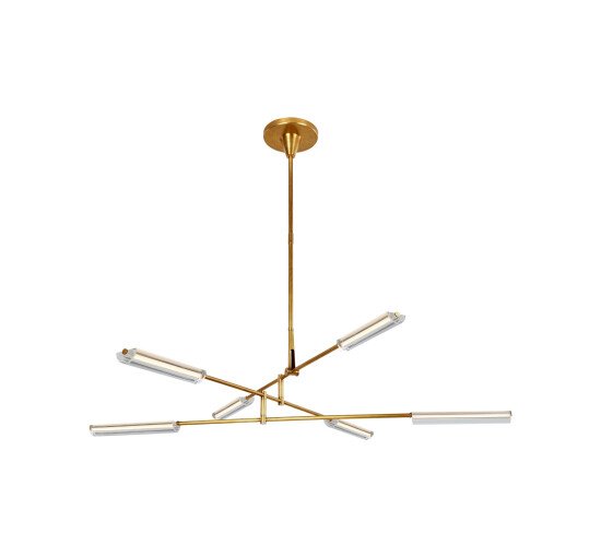 null - Daley Six Light Chandelier Natural Brass