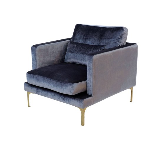 Blue Steel - Bonham armchair ivory/brass