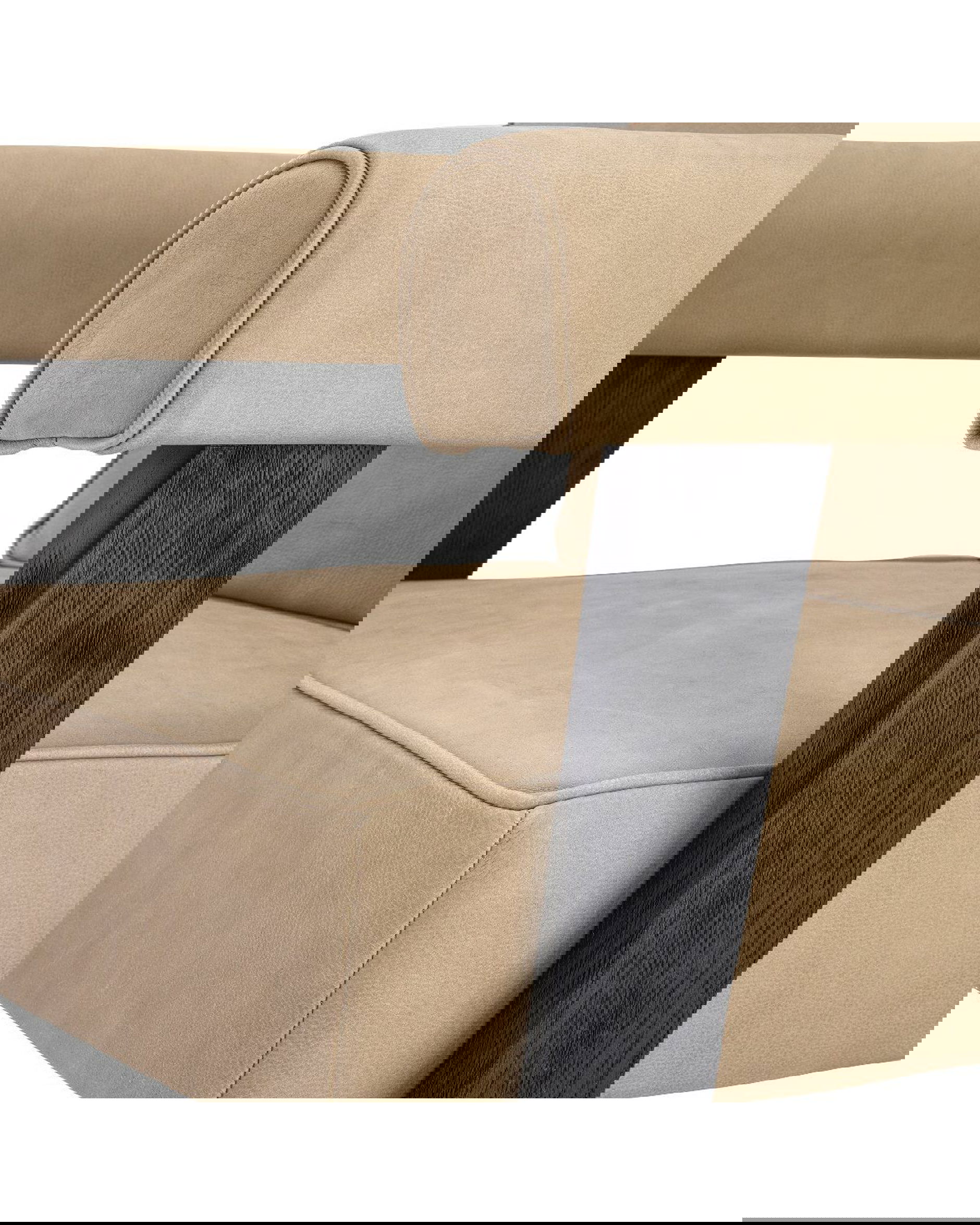 Milo skinnfåtölj beige nubuck hög