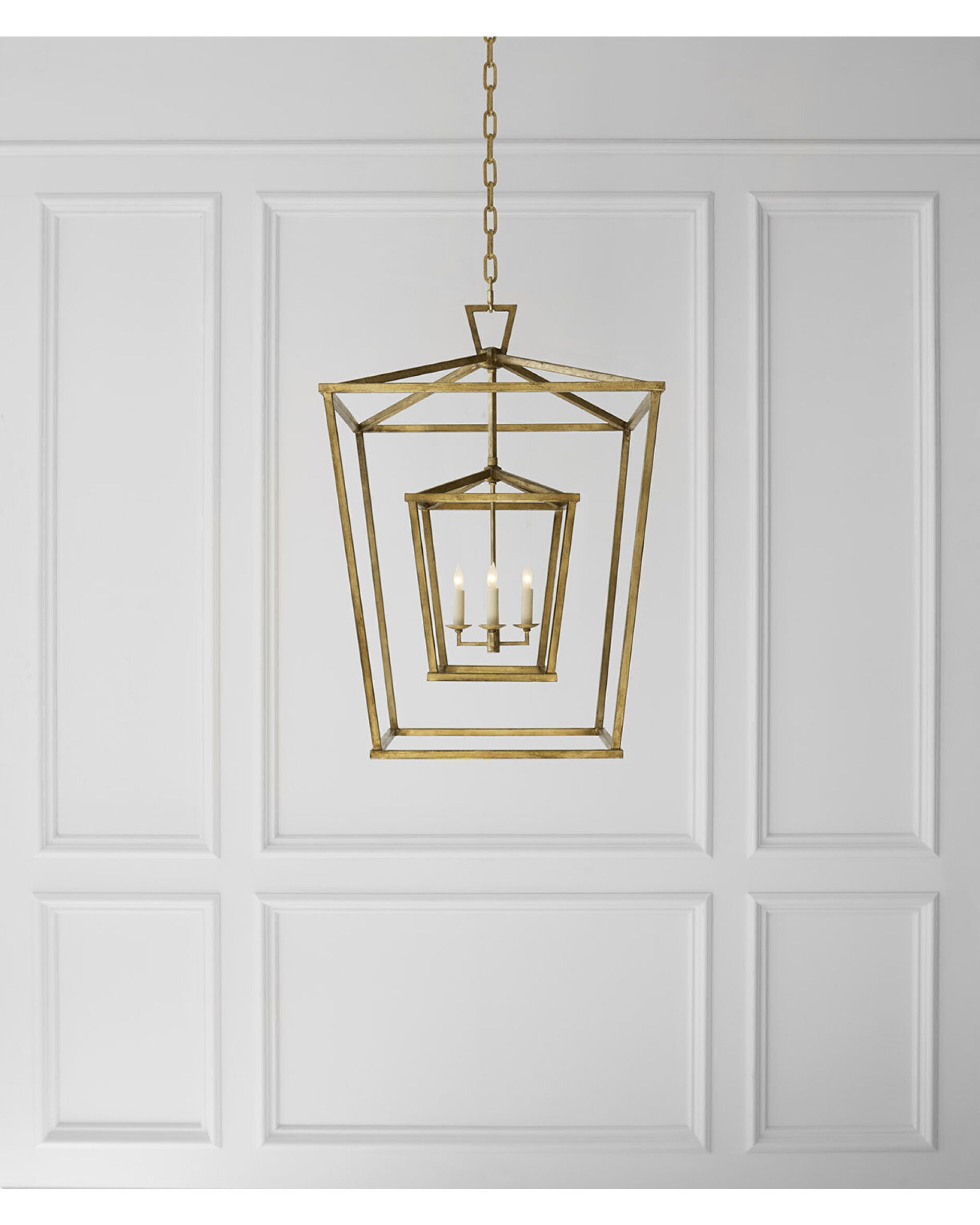 Darlana Double Cage Lantern Gilded Iron L