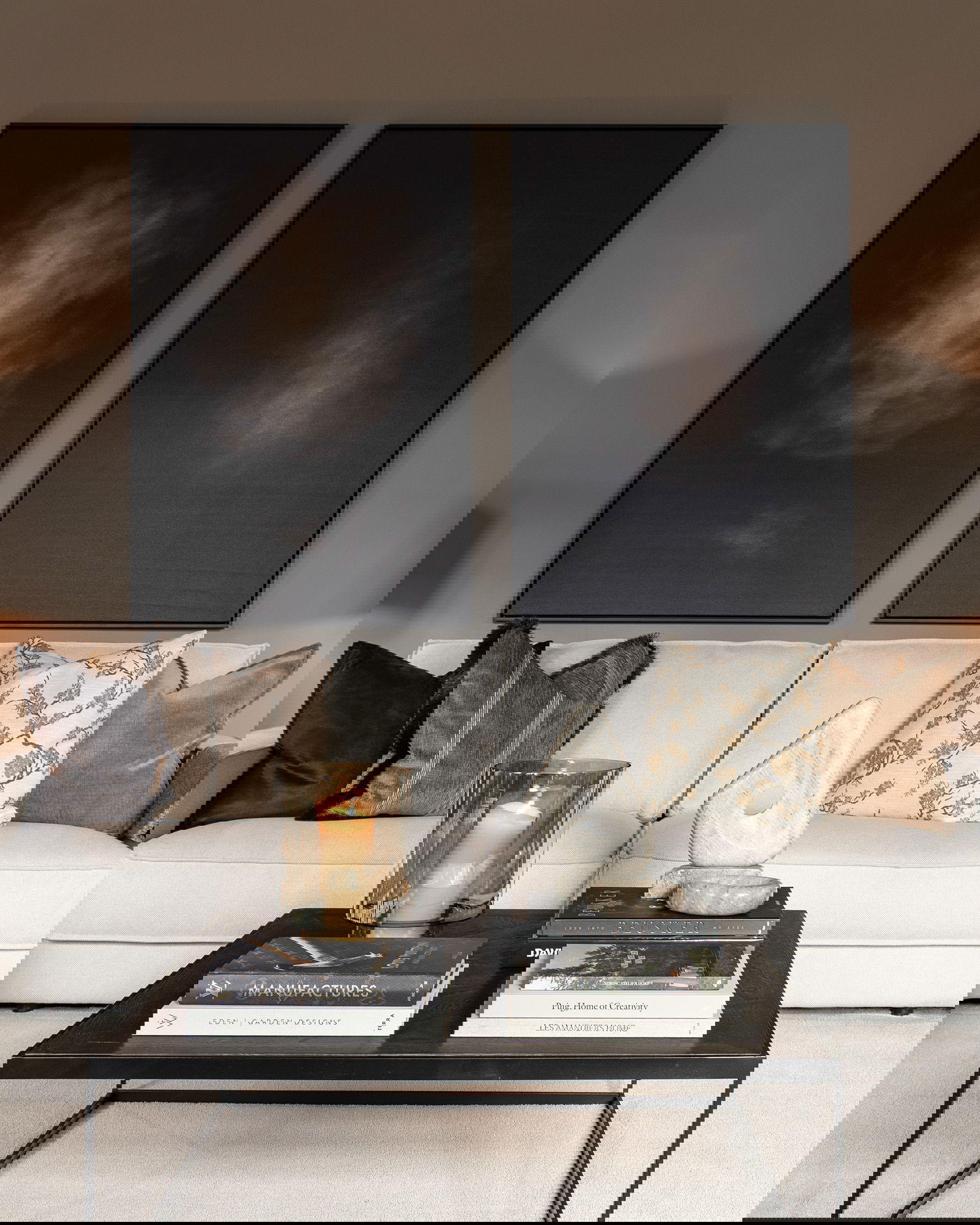 Serena kissenbezug Fransen stripe chestnut