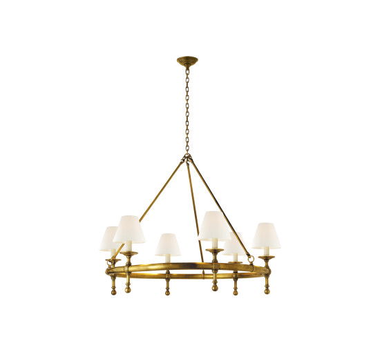 Antique Brass - Classic Ring Chandelier Bronze/Linen