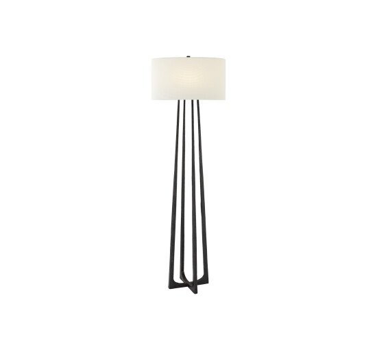 Linen - Scala Hand-Forged Floor Lamp Black Large