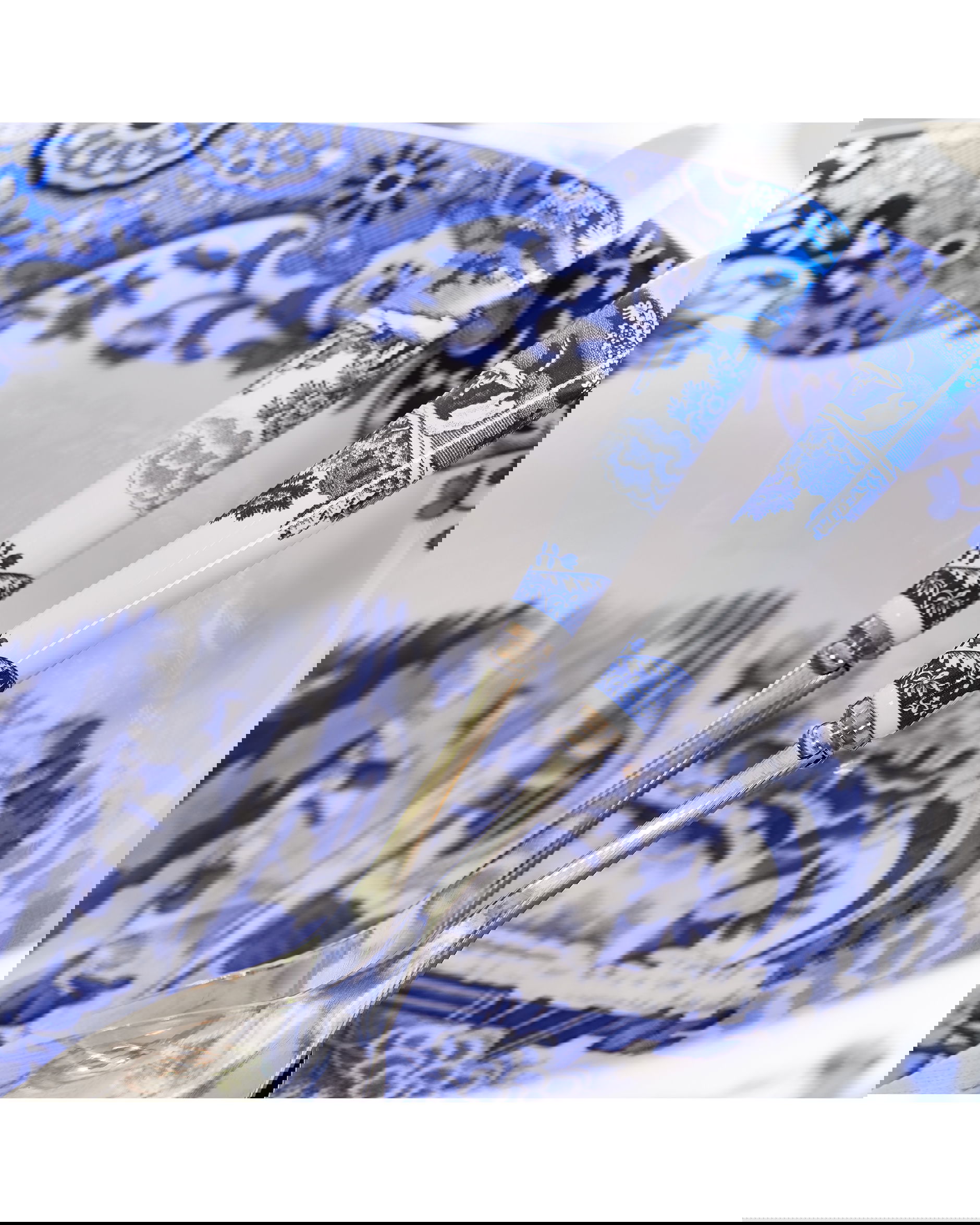 Blue Italian salladsbestick blå/vit