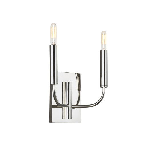 Polished Nickel - Brianna Double Sconce Aged Iron