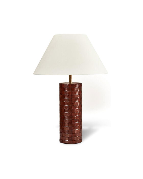 Newport Kensington lampfot läder flätad