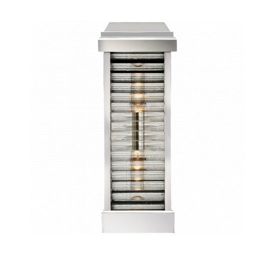 Polished Nickel - Dunmore Tall  Louver Rounded Glass Sconce Bronze