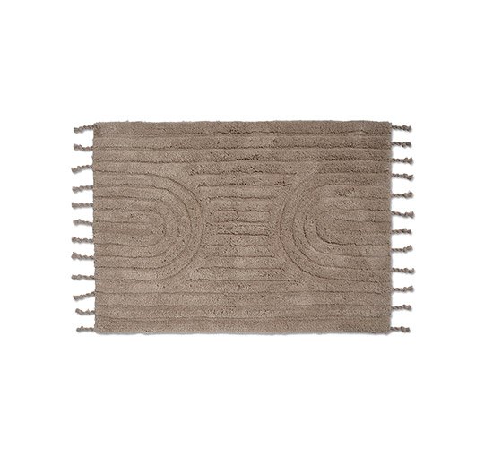 Simply Taupe - Arch Bathroom Mat White