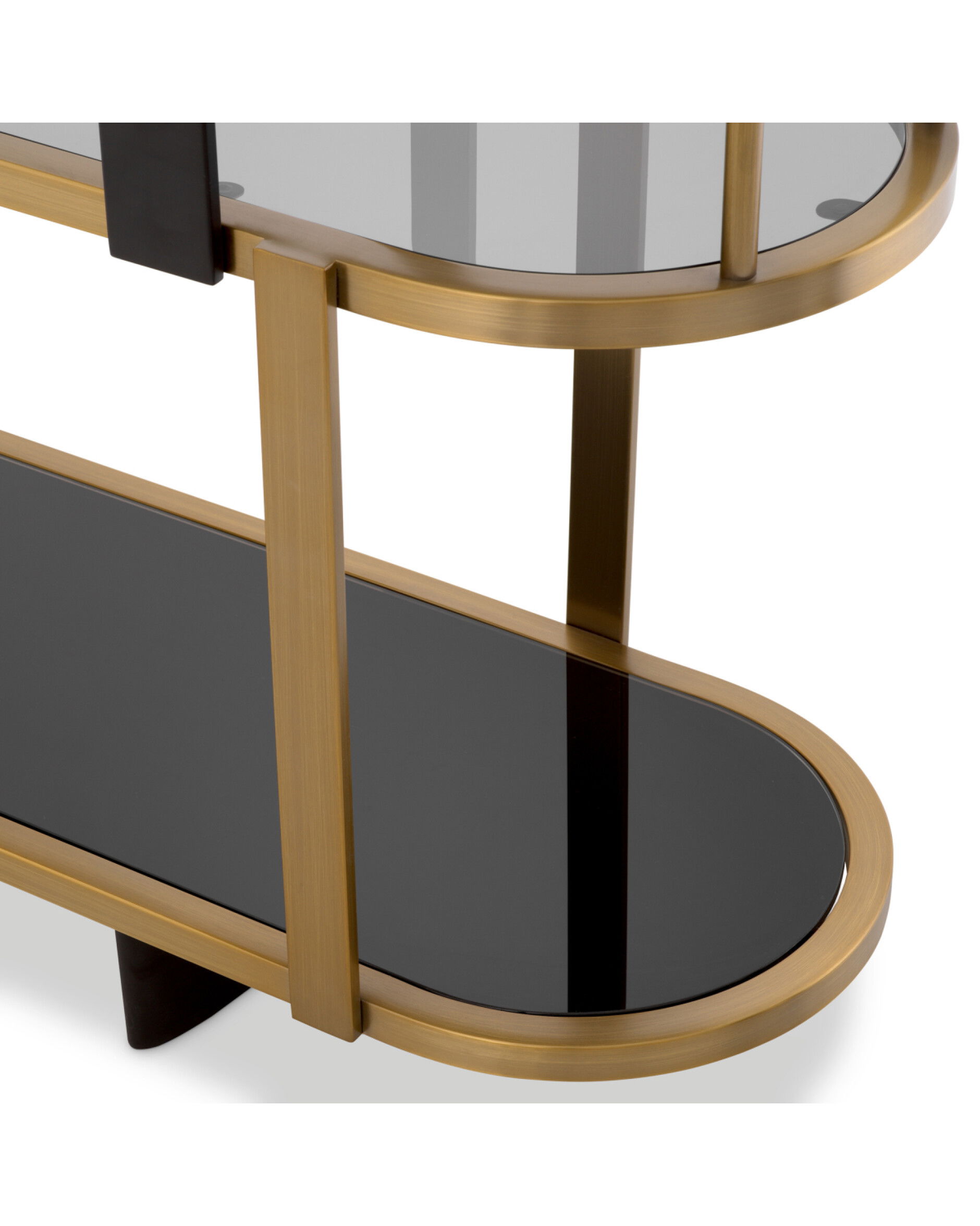 Clio hylla rund låg borstad mässing