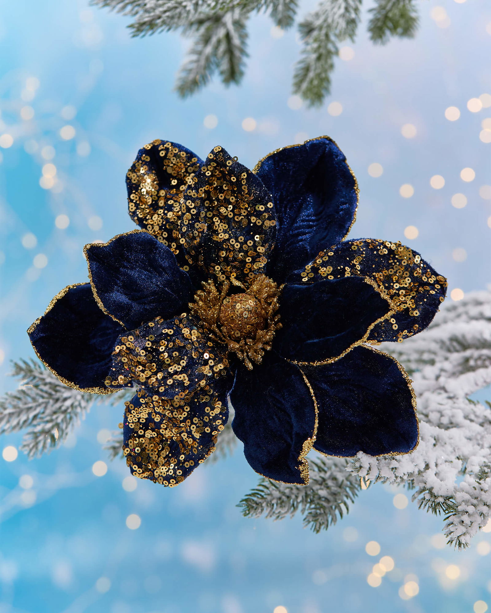 navy christmas tree flowers