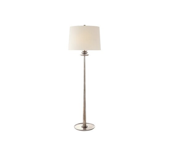 Burnished Silver Leaf - Beaumont Floor Lamp White
