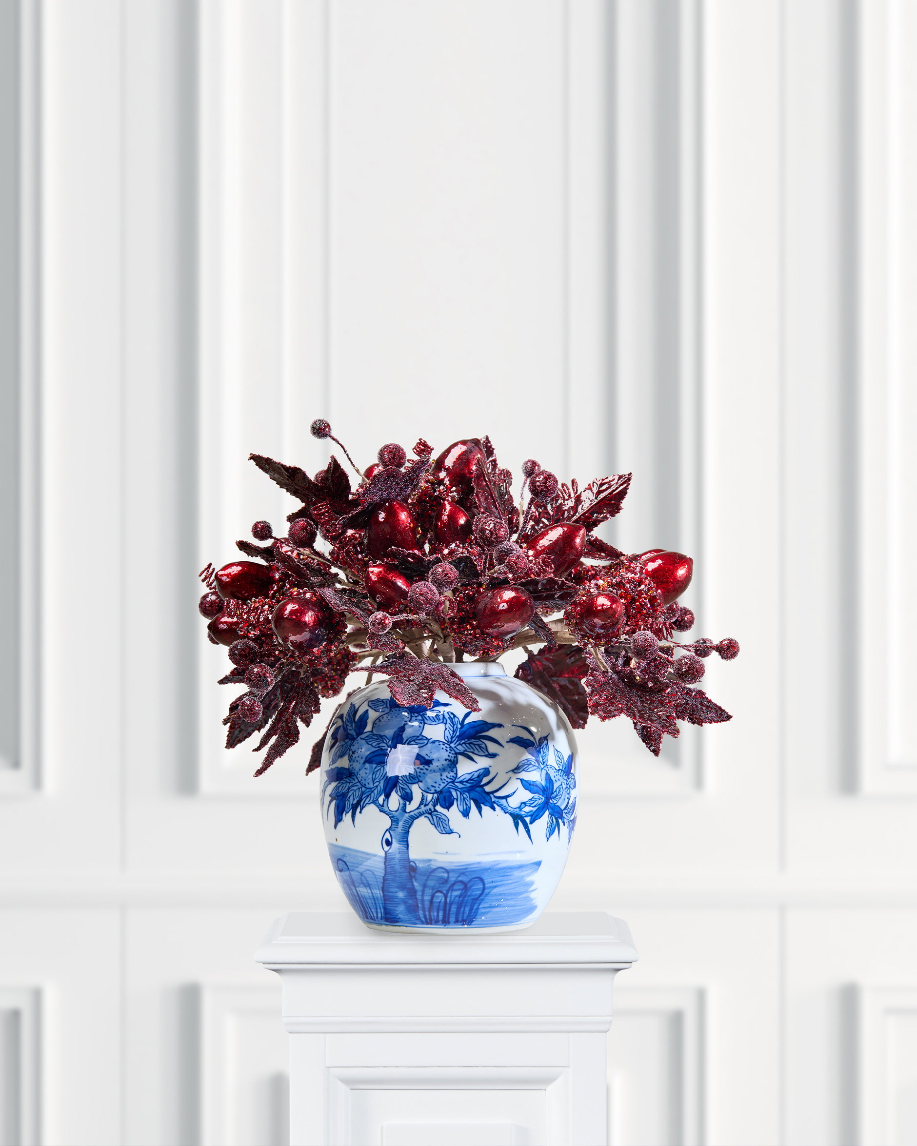 Acorn Decorative Branch Burgundy