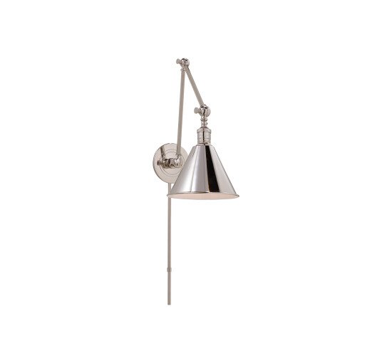 Polished Nickel - Double Boston Functional Library Light Bronze