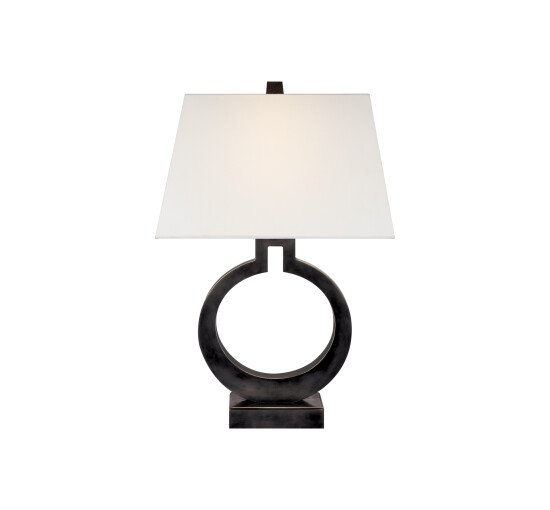 Bronze - Ring Form Table Lamp Alabaster Large