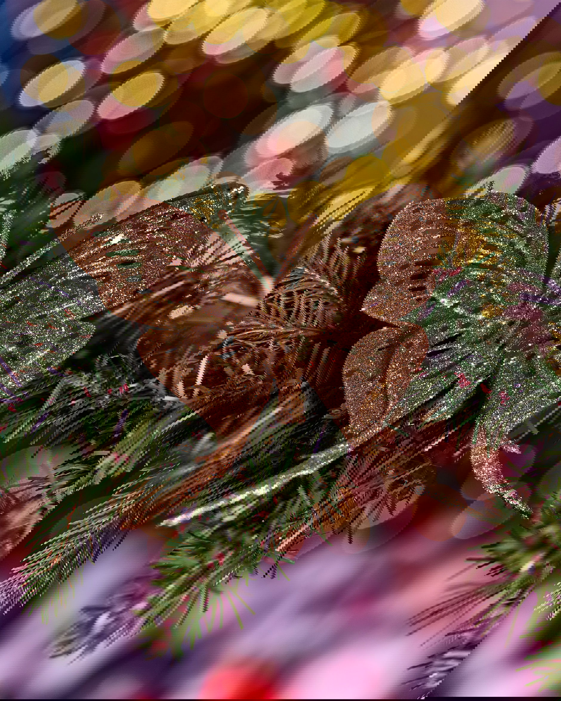 Sylvie vlinder kerstdecoratie goud