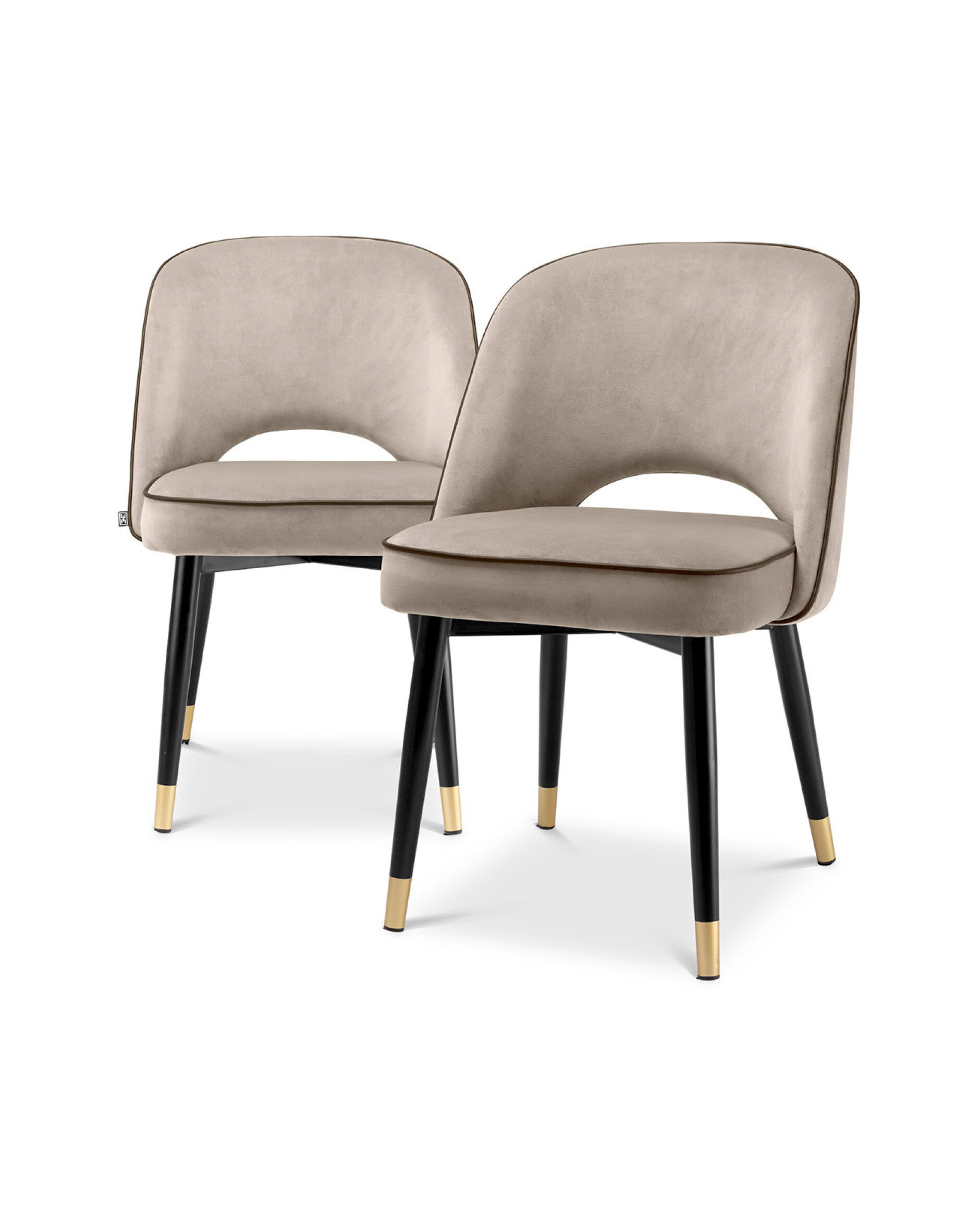 Cliff Dining Chairs Savona Greige Velvet Set of 2