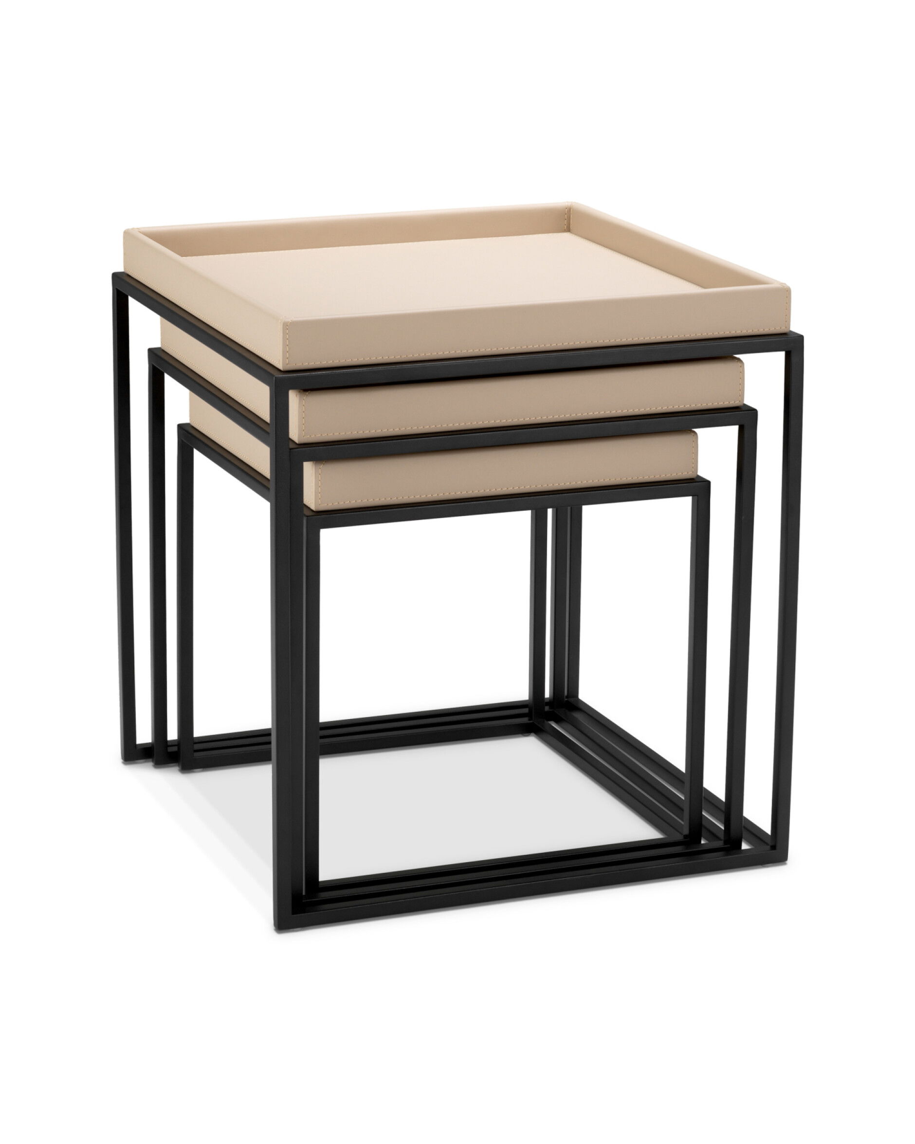 Léonard sidobord ljusbrun 3-set