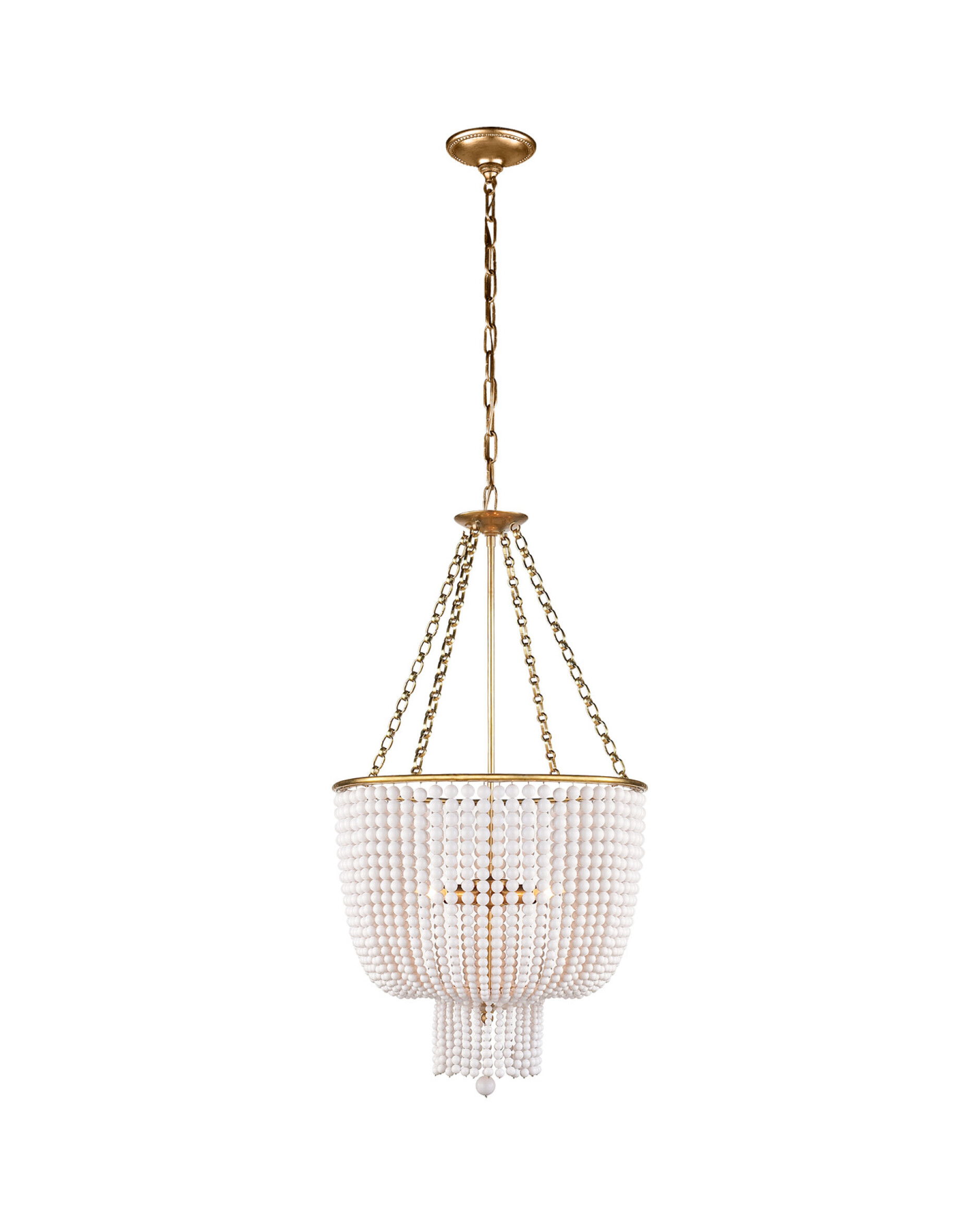 Jacqueline kristallkrona antik mässing/vit