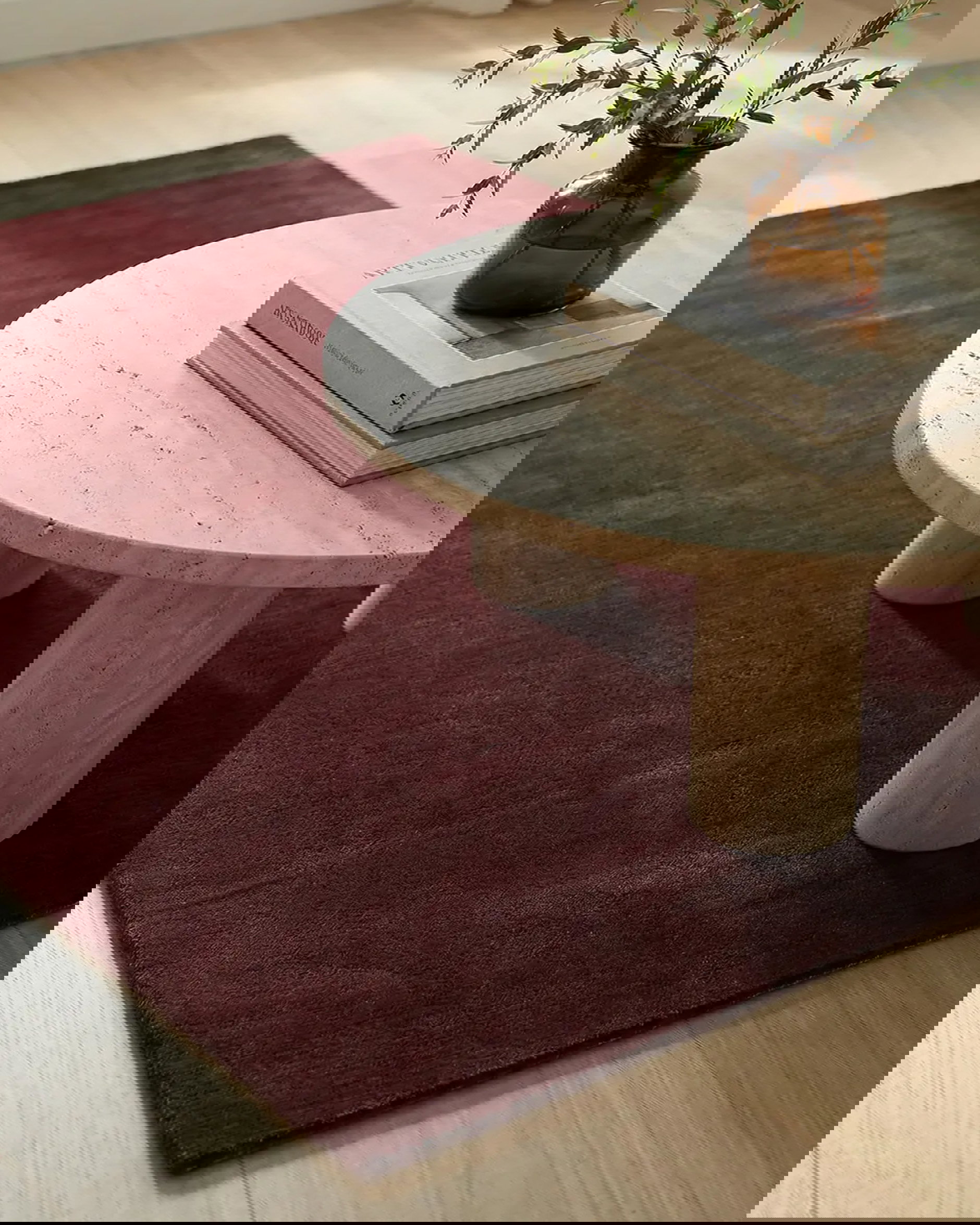 Solid vloerkleed bordeaux