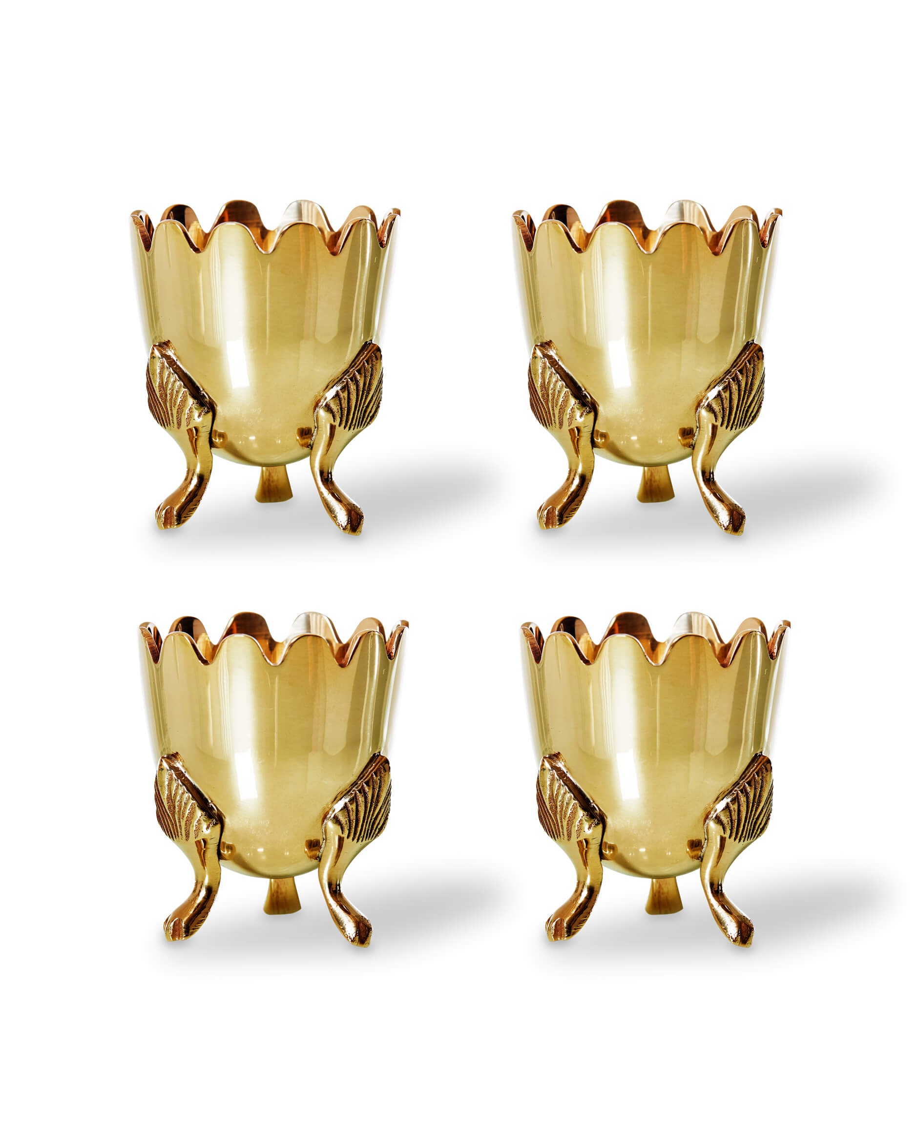 Äggkoppar mässing 4-pack