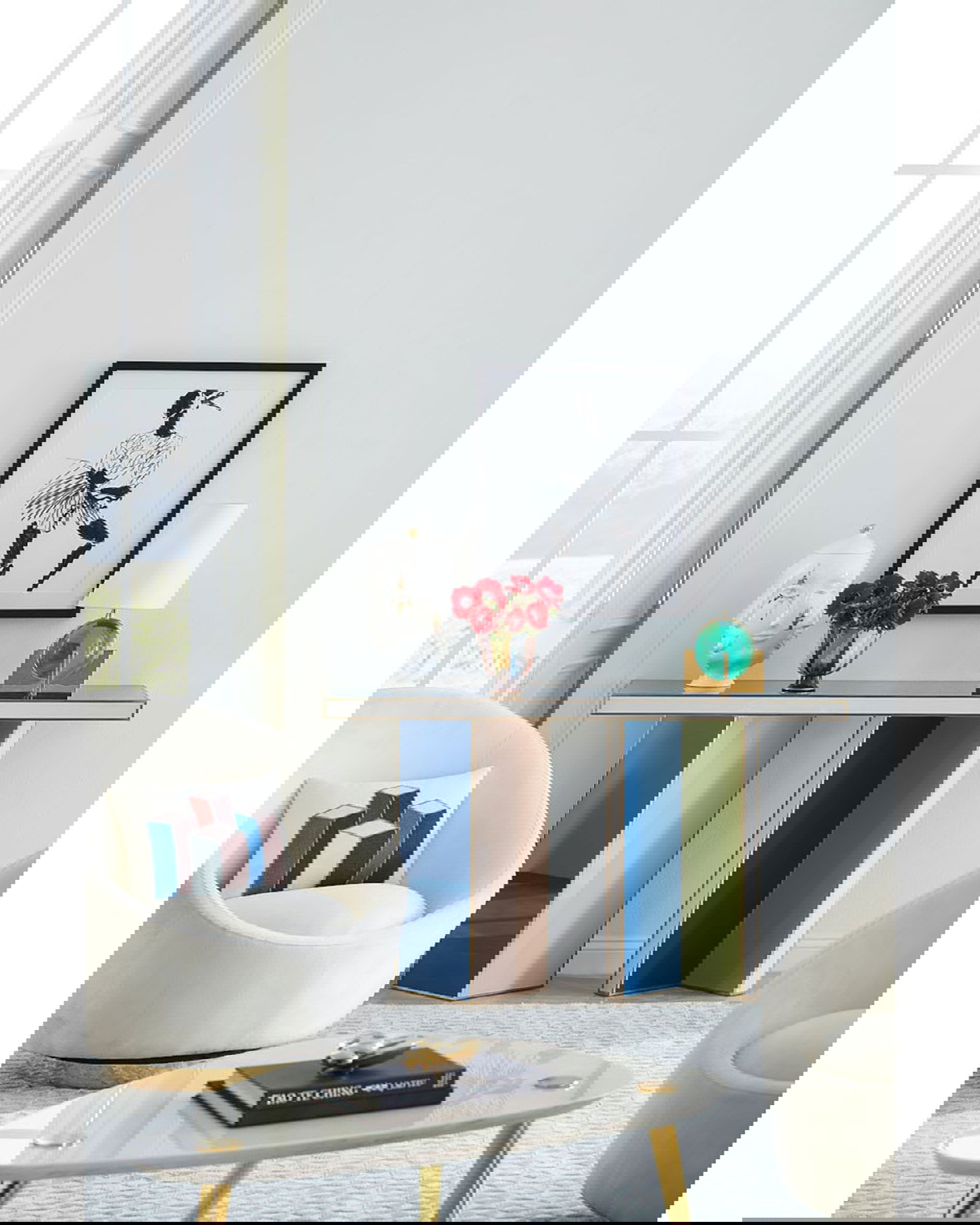 Ether snurrfåtölj vit