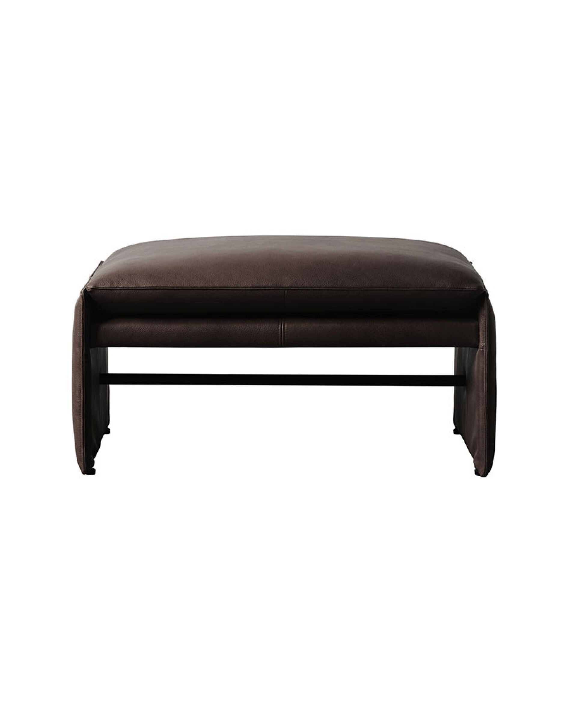 Harlem Ottoman Leather Espresso