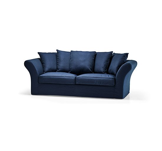 Indigo - Hampton sofa, 3-seater, indigo