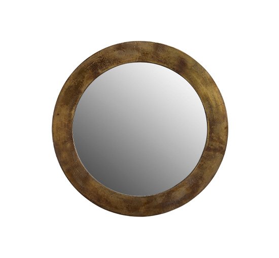 Messing - Enya spegel rund svart