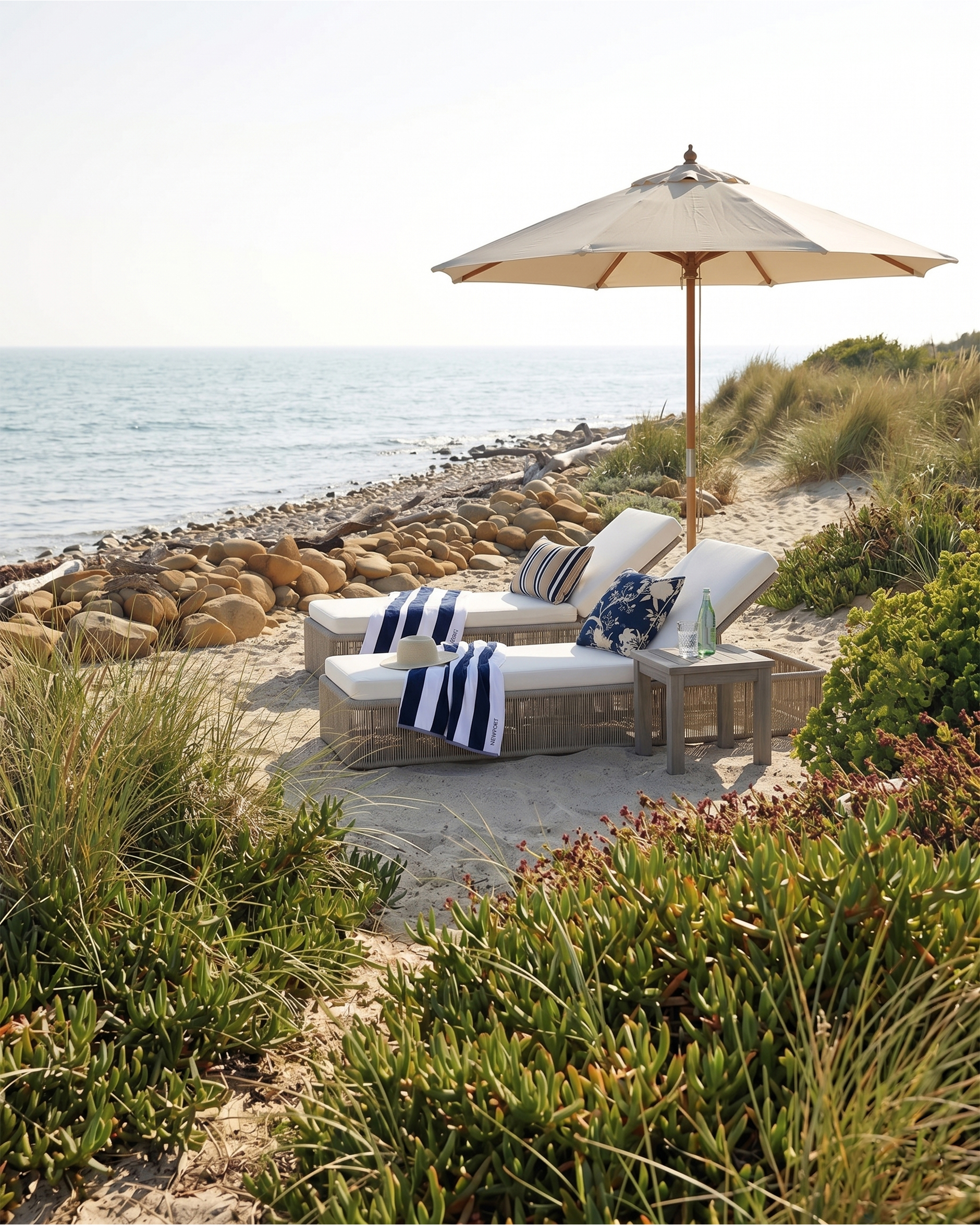 Los Cabos solsäng med Vintage Sidobord