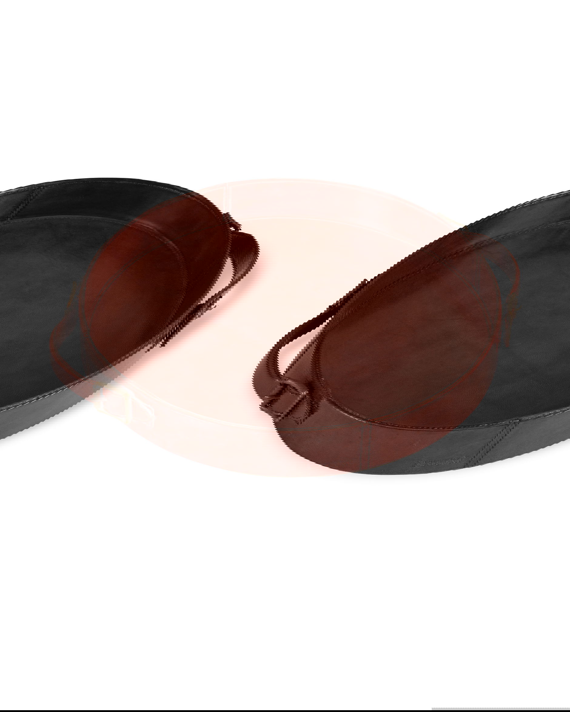 Kensington bricka rund läder