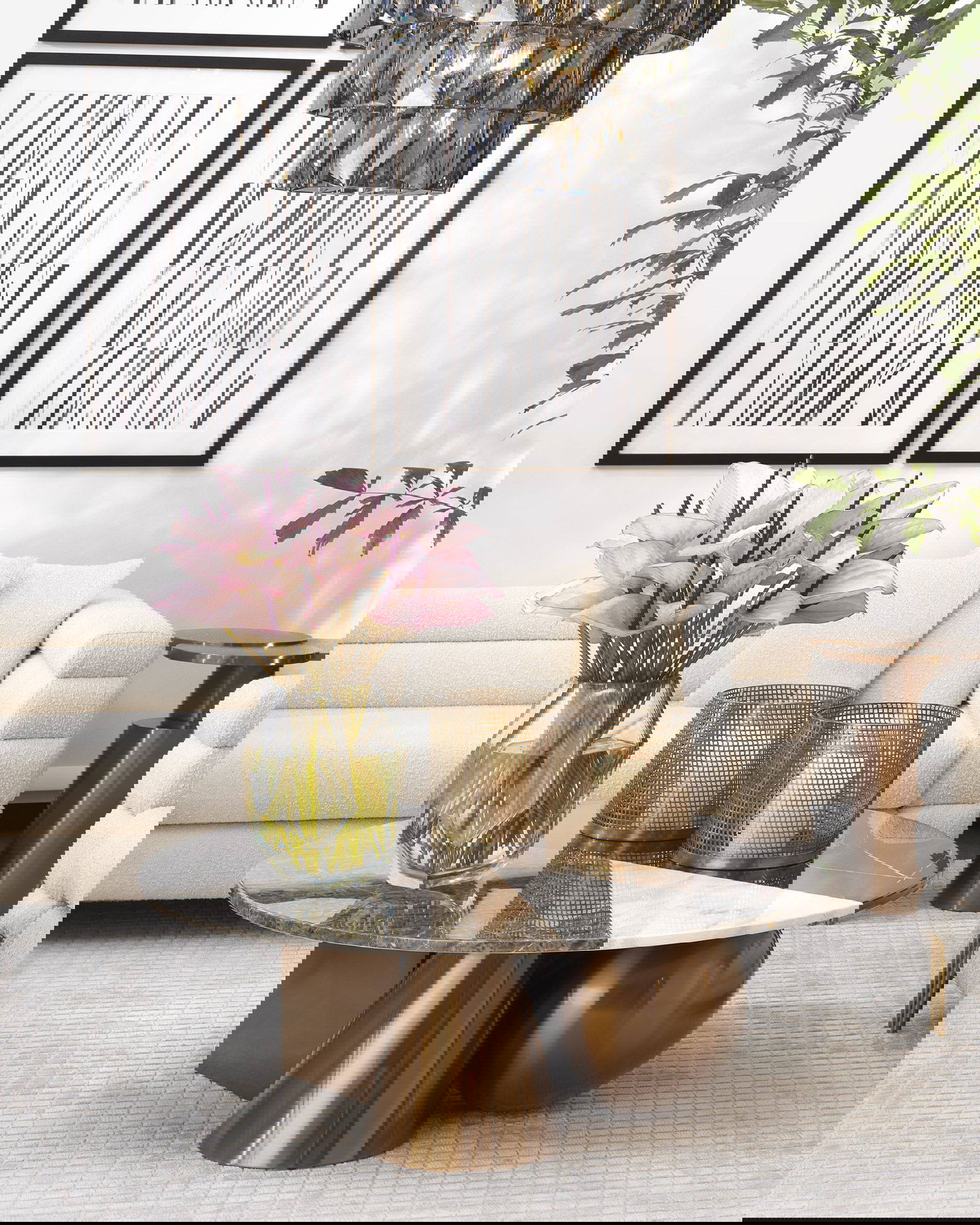 York soffa bouclé cream