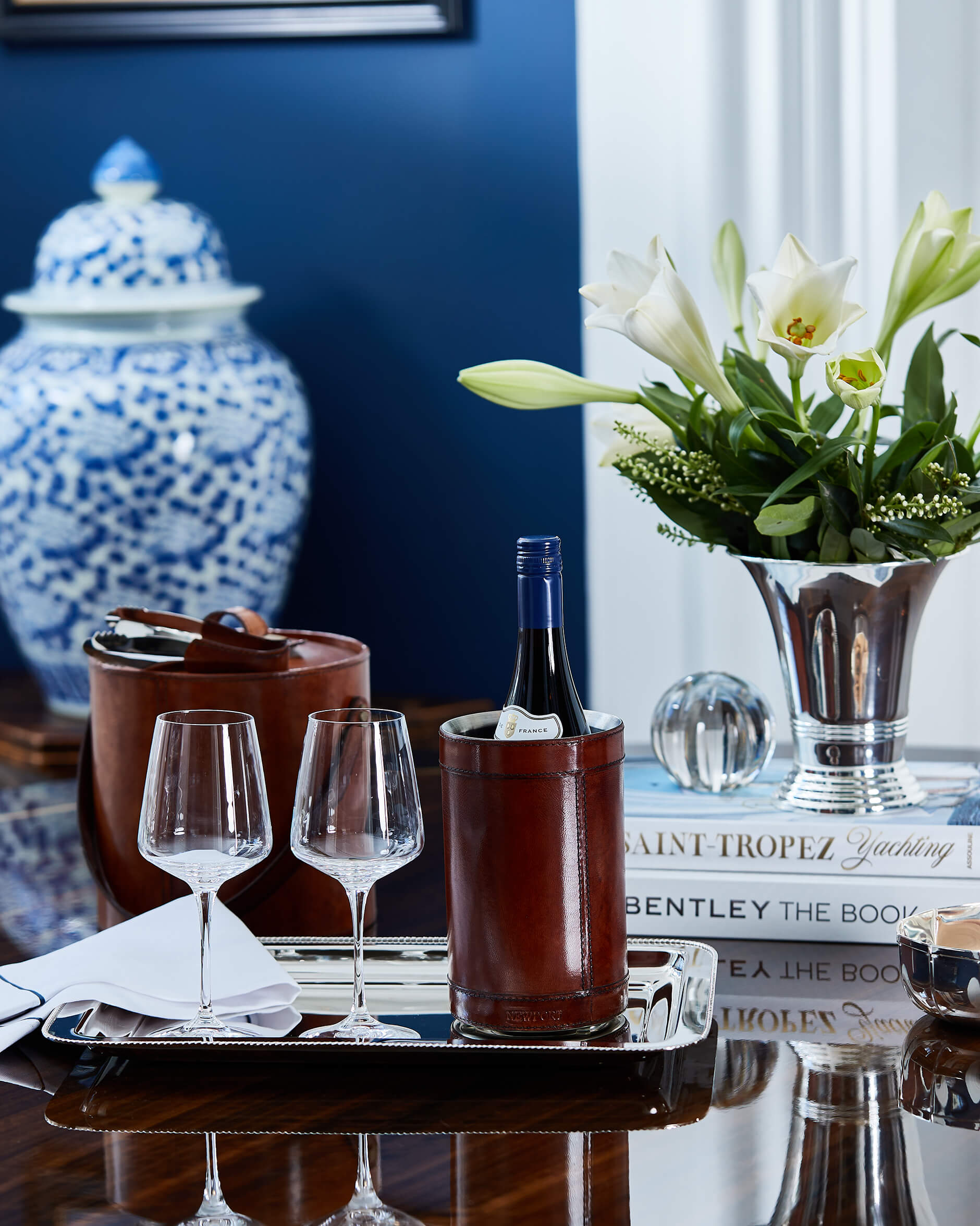 Kensington vinkylare läder